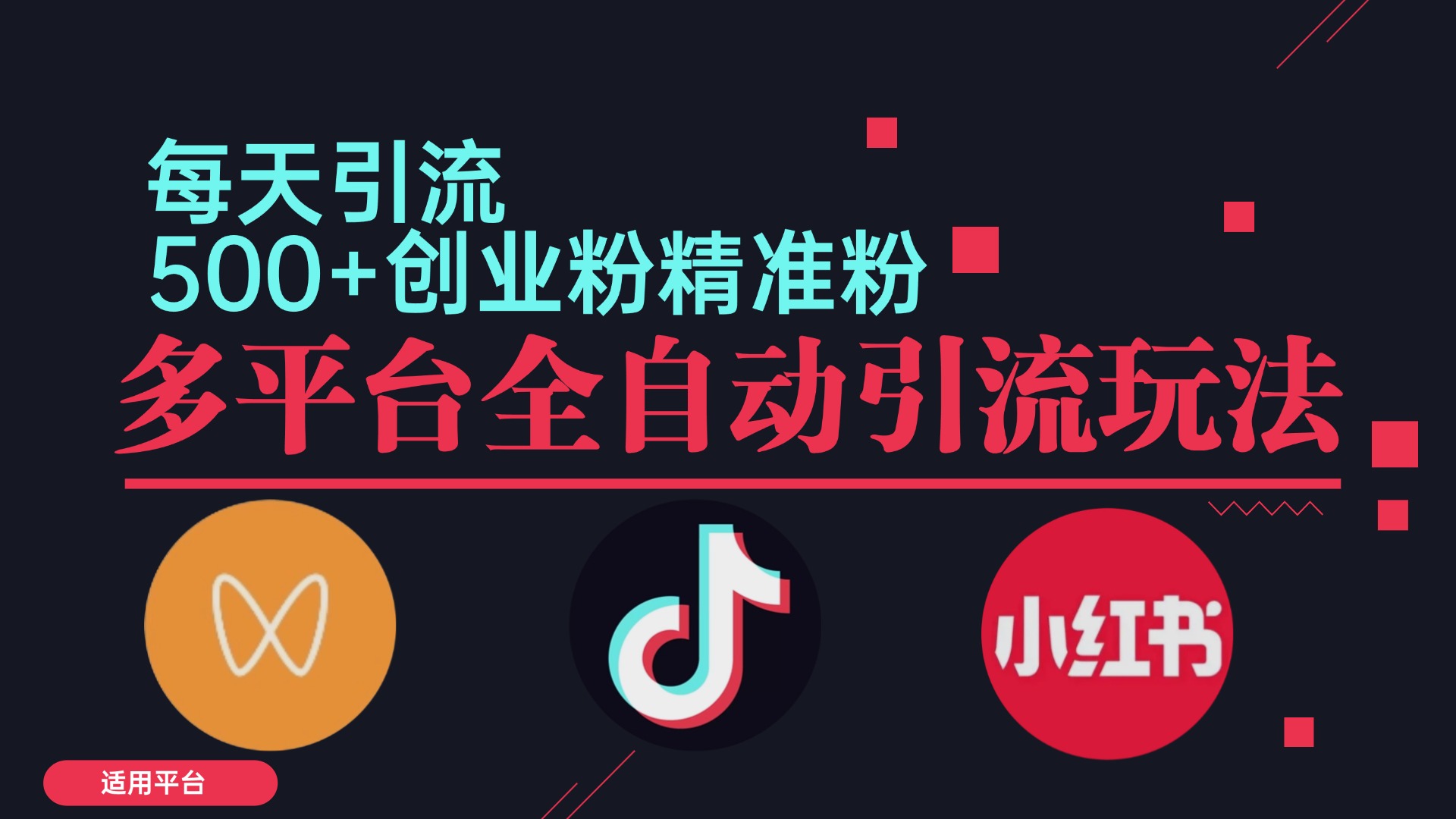 小红书抖音视频号截流自热全平台引流打法，全自动引流【日引2000+精准…-云泽轻创网