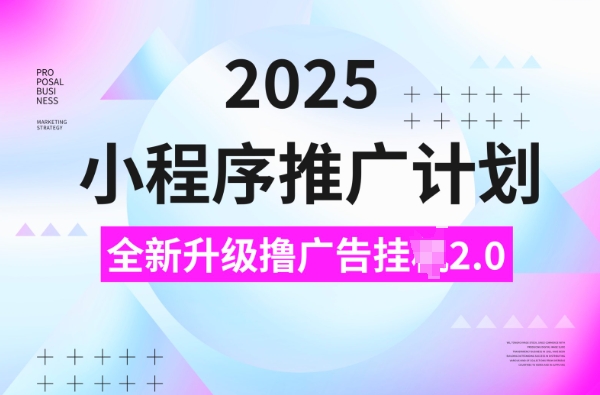 2025小程序推广计划，撸广告挂JI3.0玩法，日均5张【揭秘】-云泽轻创网