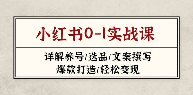 小红书0-1实战课(2023-2025),详解养号/选品/文案撰写/爆款打造/轻松变现-云泽轻创网