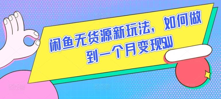 闲鱼无货源新玩法，如何做到一个月变现5W【揭秘】-云泽轻创网