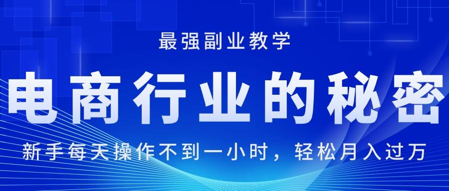 电商行业的秘密，新手每天操作不到一小时，月入过万轻轻松松，最强副业...-云泽轻创网
