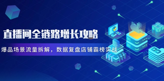 直播间全链路增长攻略，爆品场景流量拆解，数据复盘店铺霸榜实战-云泽轻创网