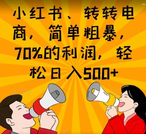 小红书、转转电商，简单粗暴，70%的利润，轻松日入500+-云泽轻创网