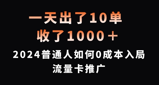 一天出了10单，收了1000+，2024普通人如何0成本入局流量卡推广【揭秘】-云泽轻创网