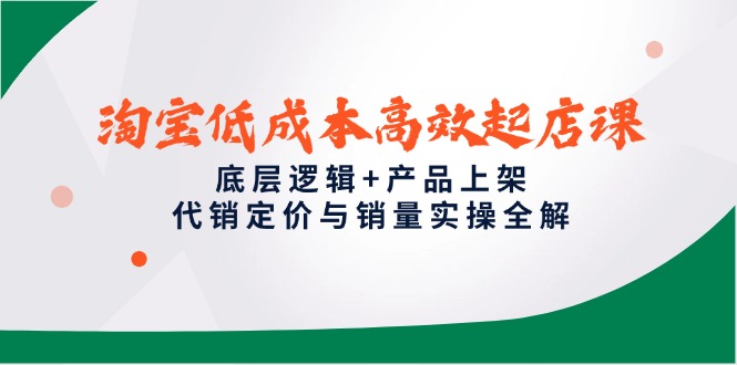 淘宝低成本高效起店课，底层逻辑+产品上架，代销定价与销量实操全解-云泽轻创网