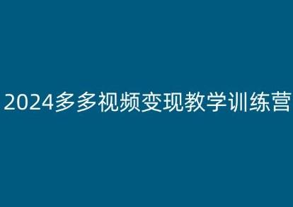 2024多多视频变现教学训练营，新手保姆级教程，适合新手小白-云泽轻创网