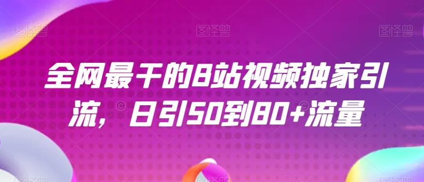 全网最干的B站视频独家引流，日引50到80+流量【揭秘】-云泽轻创网
