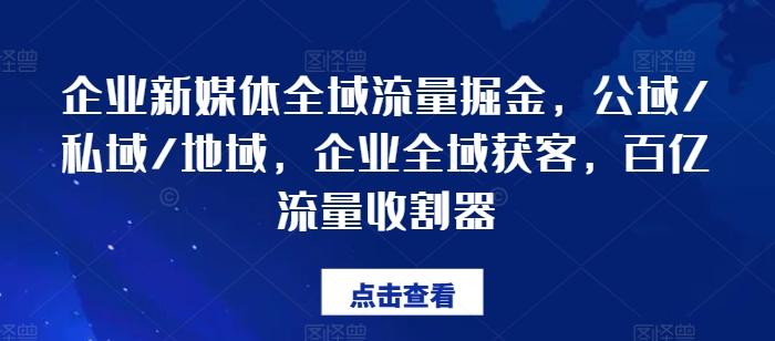 企业新媒体全域流量掘金，公域/私域/地域，企业全域获客，百亿流量收割器-云泽轻创网