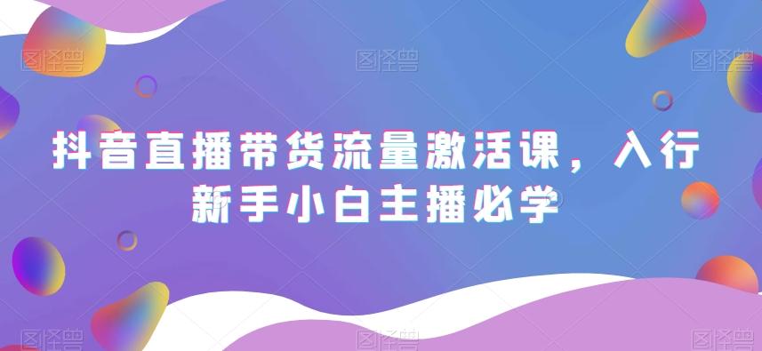抖音直播带货流量激活课，入行新手小白主播必学-云泽轻创网