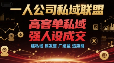 一人公司私域联盟，高客单私域，强人设成交，建私域 搞发售 广结盟 造势能-云泽轻创网