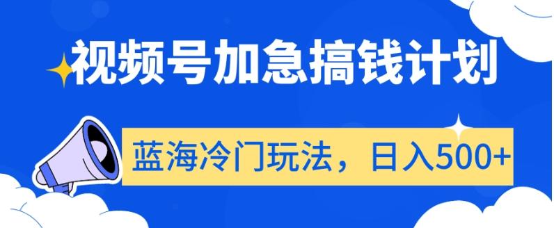 视频号加急搞钱计划，蓝海冷门玩法，日入500+【揭秘】-云泽轻创网