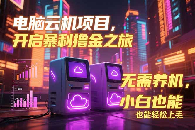 电脑云机项目 暴力撸金玩法，不需要养机 配置没有要求 单机100个窗口一…-云泽轻创网