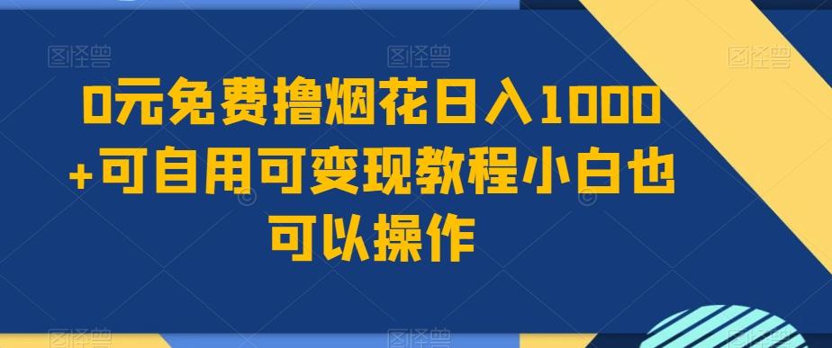 0元免费撸烟花日入1000+可自用可变现教程小白也可以操作，永久免费更新链接-云泽轻创网