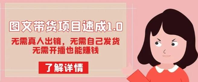 图文带货项目速成1.0：无需真人出镜，无需自己发货，无需开播也能赚钱！-云泽轻创网