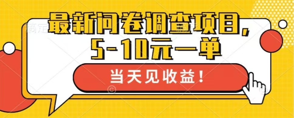 最新问卷调查项目，单日零撸100＋-云泽轻创网