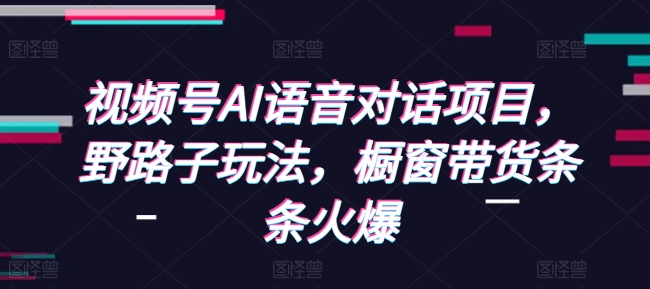 视频号AI语音对话项目，野路子玩法，橱窗带货条条火爆-云泽轻创网