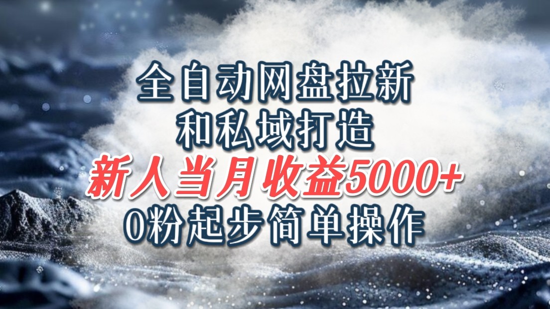 全自动网盘拉新和私域打造,0粉起步简单操作,新人入门当月收益5000以上-云泽轻创网