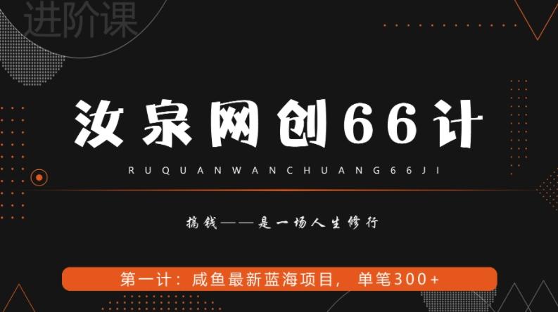 汝泉网创66计之第1计：闲鱼长期稳定项目，单笔变现300+-云泽轻创网