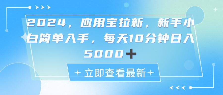 2024应用宝拉新，真正的蓝海项目，每天动动手指，日入5000+-云泽轻创网