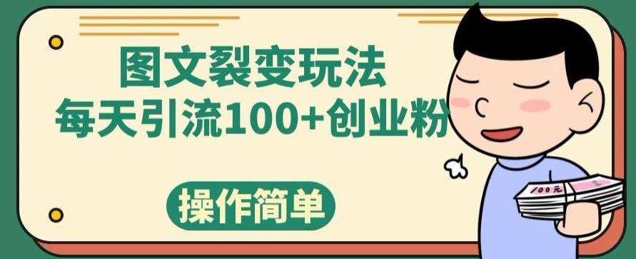 图文裂变玩法，每天引流100+创业粉，操作简单-云泽轻创网