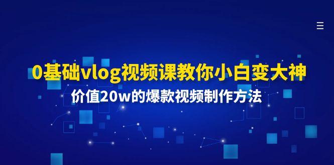 0基础vlog视频课教你小白变大神:价值20w的爆款视频制作方法-云泽轻创网