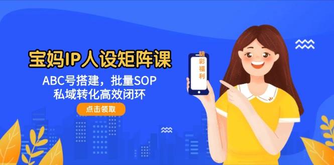 宝妈IP人设矩阵课:ABC号搭建,批量SOP,私域转化高效闭环-云泽轻创网