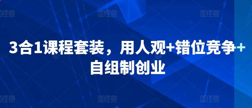 3合1课程套装，​用人观+错位竞争+自组制创业-云泽轻创网