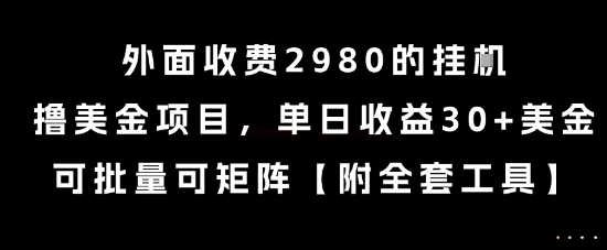 外面收费2980的挂G撸美金项目，单日收益30+美金，可批量可矩阵【揭秘】-云泽轻创网
