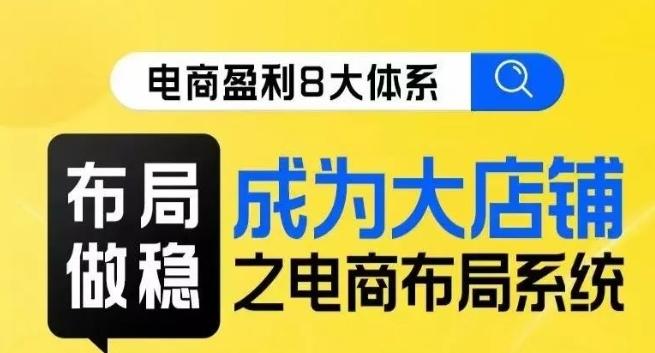 八大体系布局篇·布局做稳，成为大店的电商布局线上课-云泽轻创网