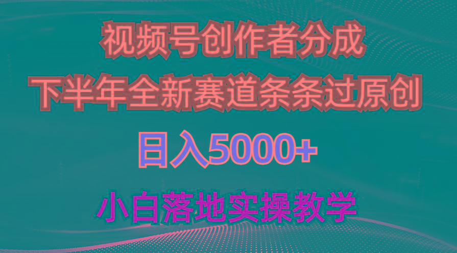 视频号创作者分成最新玩法，日入5000+  下半年全新赛道条条过原创，小…-云泽轻创网