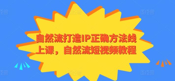 自然流打造IP正确方法线上课，自然流短视频教程-云泽轻创网
