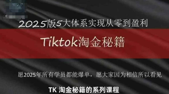 TikTok跨境2025淘金秘籍，​2025TikTok从0到盈利变现-云泽轻创网