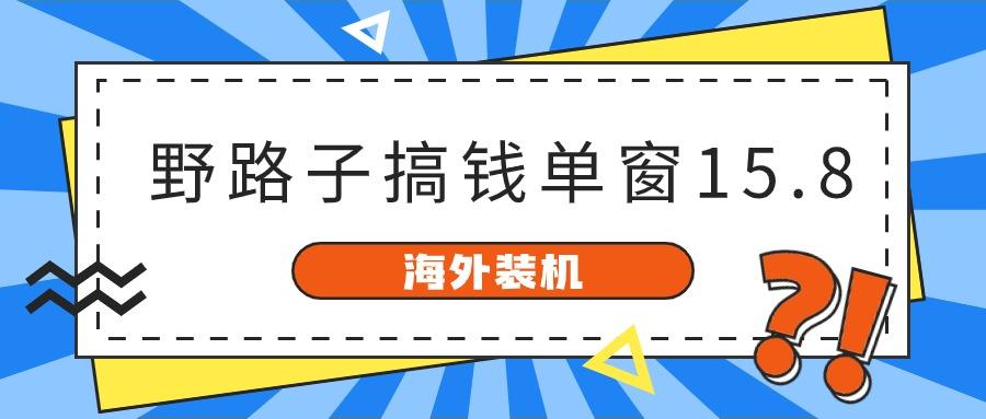 海外装机，野路子搞钱，单窗口15.8，亲测已变现10000+-云泽轻创网