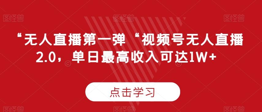 “无人直播第一弹“视频号无人直播2.0，单日最高收入可达1W+【揭秘】-云泽轻创网