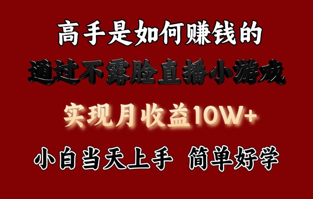 每天收益3800+，来看高手是怎么赚钱的，新玩法不露脸直播小游戏，小白当天上手-云泽轻创网