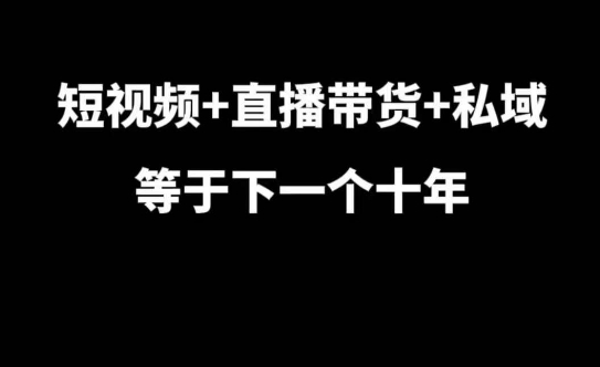 短视频+直播带货+私域等于下一个十年，大佬7年实战经验总结-云泽轻创网