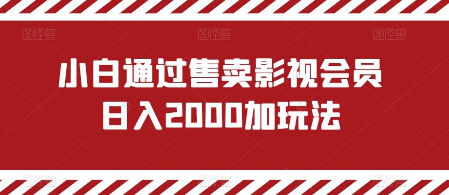 小白通过售卖影视会员日入2000加玩法-云泽轻创网