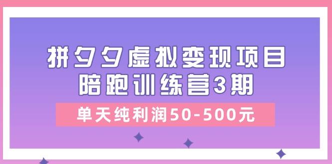 某收费培训《拼夕夕虚拟变现项目陪跑训练营3期》单天纯利润50-500元-云泽轻创网