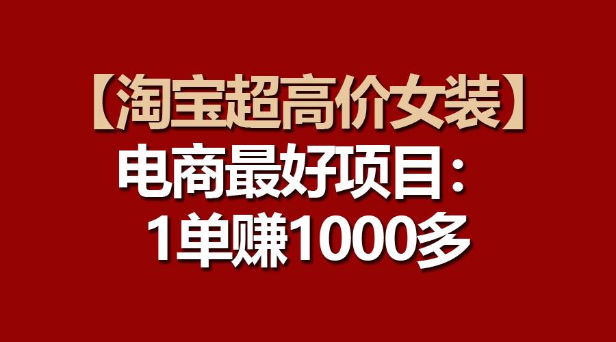 【淘宝超高价女装】电商最好项目：一单赚1000多-云泽轻创网