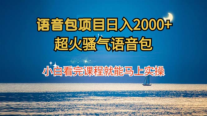 语音包项目 日入2000+ 超火骚气语音包小白看完课程就能马上实操-云泽轻创网
