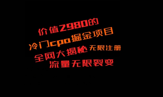价值2980的CPA掘金项目大揭秘，号称当天收益200+，不见收益包赔双倍-云泽轻创网