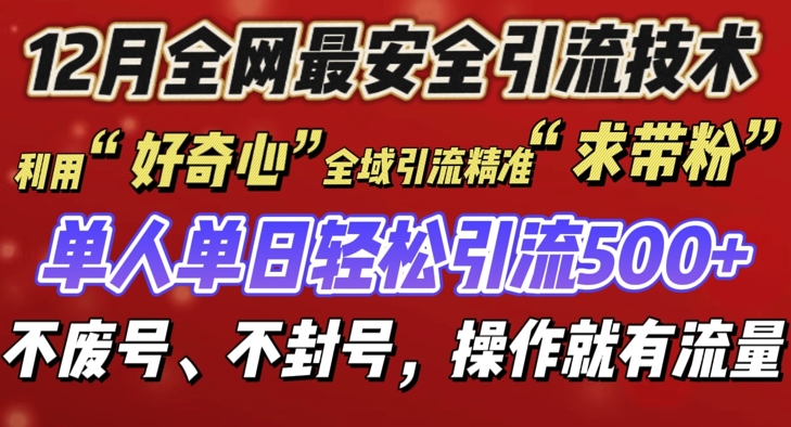 12 月份全网最安全引流创业粉技术来袭，不封号不废号，有操作就有流量【揭秘】-云泽轻创网