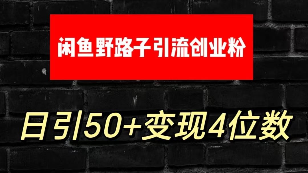 大眼闲鱼野路子引流创业粉，日引50+单日变现四位数-云泽轻创网