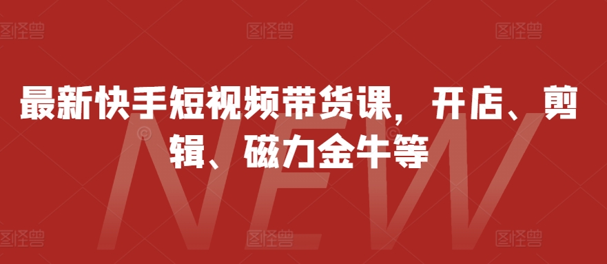 最新快手短视频带货课，开店、剪辑、磁力金牛等-云泽轻创网