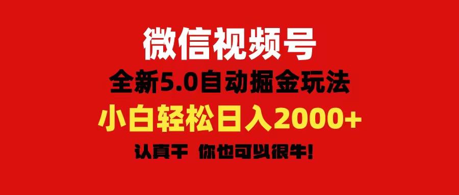 微信视频号变现，5.0全新自动掘金玩法，日入利润2000+有手就行-云泽轻创网