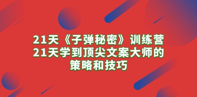 21天《子弹秘密》训练营，21天学到顶尖文案大师的策略和技巧-云泽轻创网