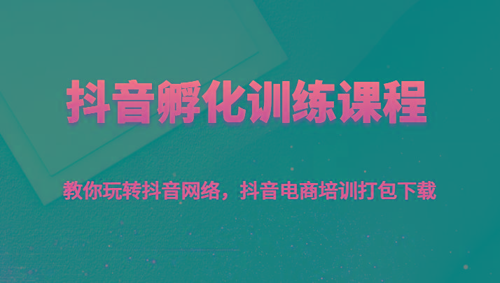 抖音孵化训练课程-教你玩转抖音网络，抖音电商培训打包下载-云泽轻创网