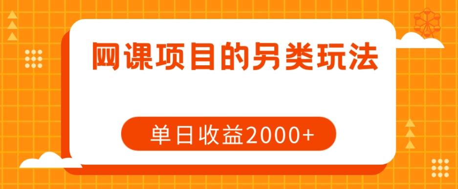 网课项目的另类玩法，单日收益2000+【揭秘】-云泽轻创网