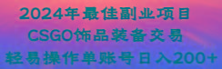 2024年最佳副业项目 CSGO饰品装备交易 轻易操作单账号日入200+-云泽轻创网