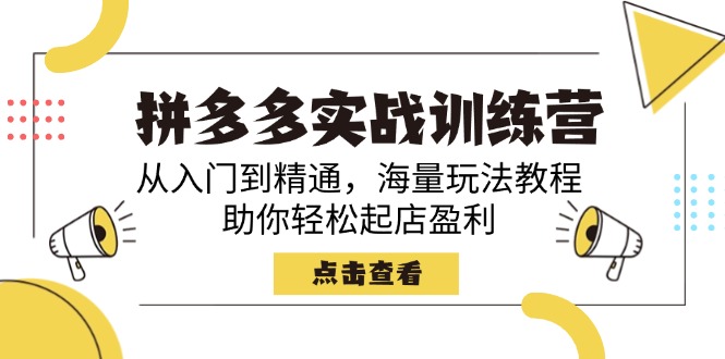 拼多多实战训练营，从入门到精通，海量玩法教程，助你轻松起店盈利-云泽轻创网